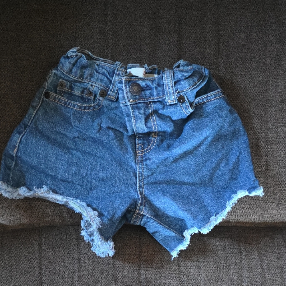 Levi's Girls Distressed Blue Jean Shorts